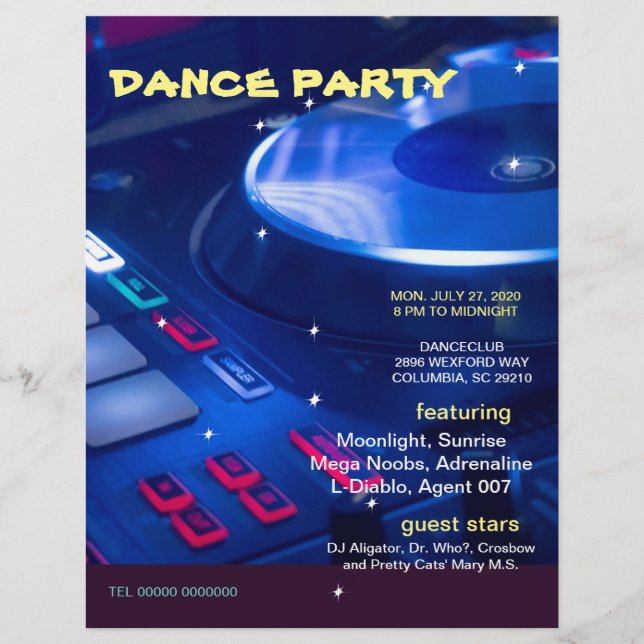 DANCE PARTY ,POSTER,FLYER REKLAMBLAD (Framsidan)