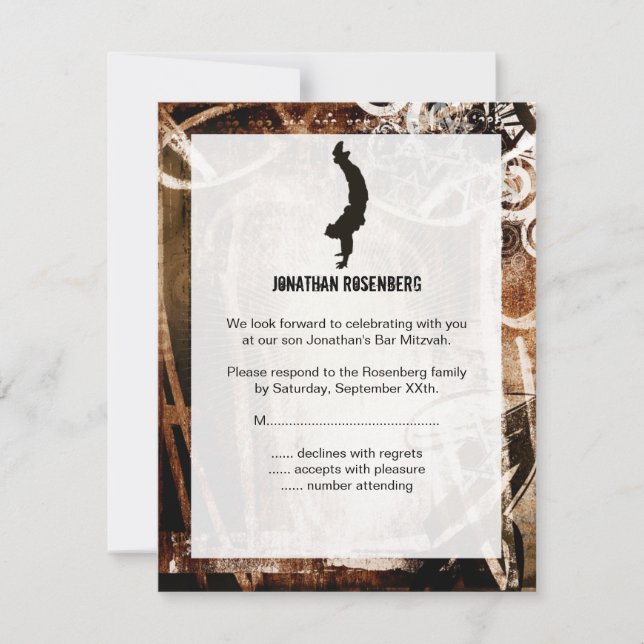 Dance Party Pub Mitzvah OSA Reply Card (Framsida)