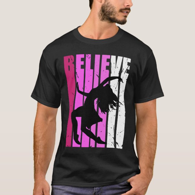 Dance Pink Dancer Fan Believe Motivational Musical T Shirt (Framsida)