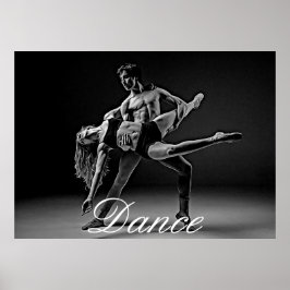 Dance Poster, Black and White Romantic Dance Photo Poster