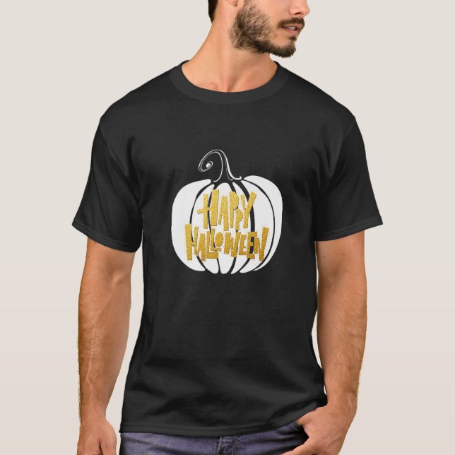 Dance Pumpkin Sunset Skeleton Skull Hallo T Shirt (Framsida)