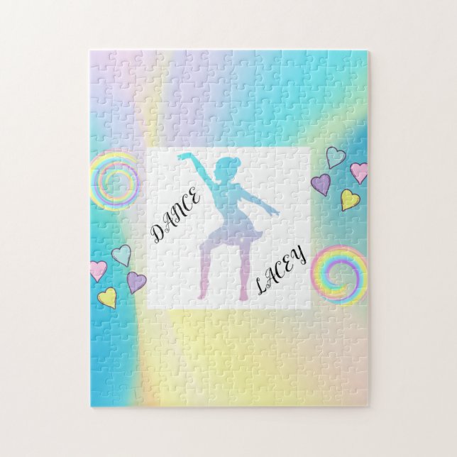 DANCE RAINBOW PUZZLE MED ANPASSAT NAMN! PUSSEL (Vertikal)