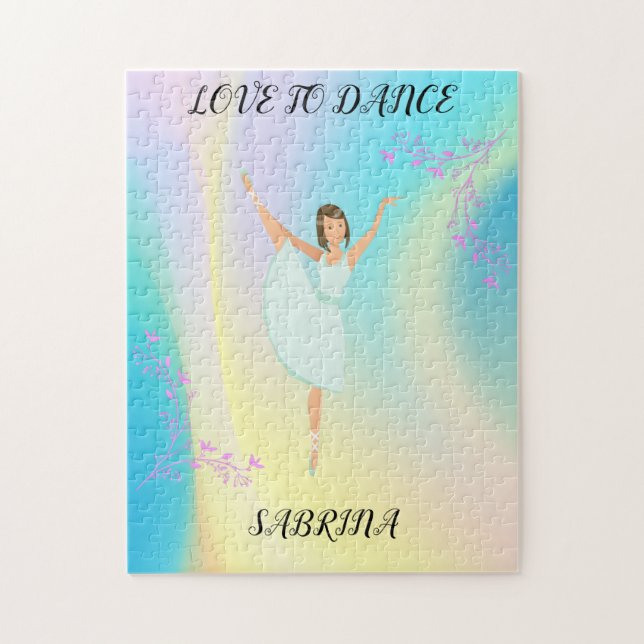 DANCE RAINBOW PUZZLE MED ANPASSAT NAMN! PUSSEL (Vertikal)