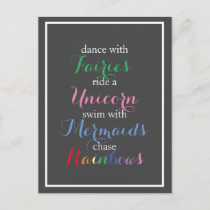 Dance, Ride, Simma, Chase Magic Vykort