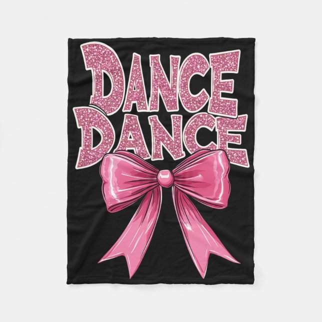 Dance Rosa Dancing Bow Cute Ballet Skäl Cl Girl Fleecefilt (Framsidan)