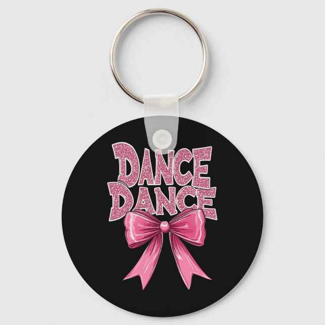Dance Rosa Dancing Bow Cute Ballet Skäl Cl Girl Nyckelring (Framsida)