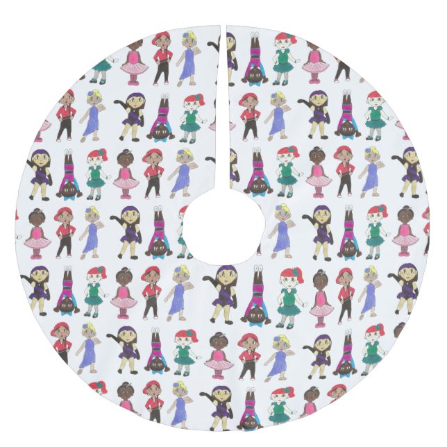 Dance School Studio Ballet Tap Jazz Lyrical Acro Julgransmatta Borstad Polyester (Framsidan)