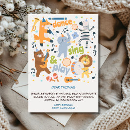 Dance sing and play kids happy birthday julkort
