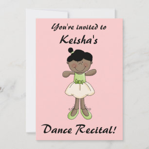 Dance Skäl-Little Girl/Rosa Inbjudningar
