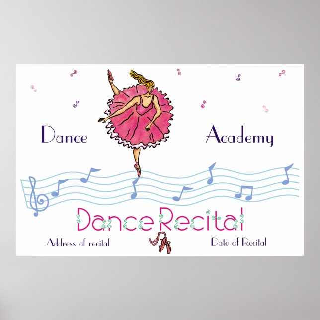 Dance Skäl Rosa Ballerina Poster (Framsidan)