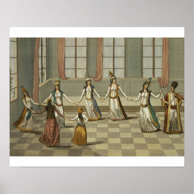 Dance som är på modet hos de grekiska kvinnorna poster (Framsidan)