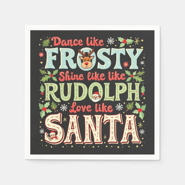 Dance som Frosty Shine som Rudolph Kärlek Pappersservett (Framsidan)