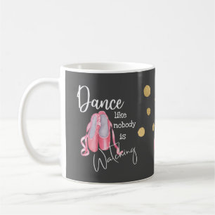 Dance som ingen ser grått på balettskor kaffemugg