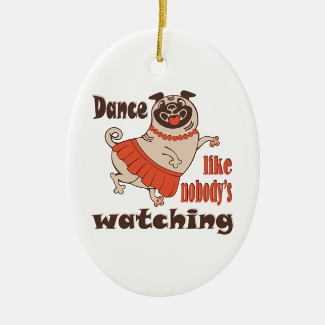 Dance som ingen tittar på Hund Julgransprydnad Keramik (Framsidan)