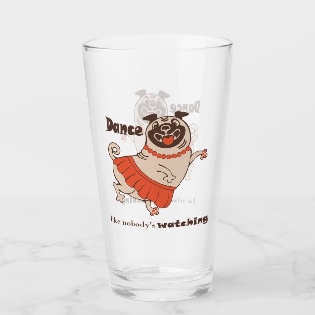 Dance som ingen tittar på Pug Girl Glaskopp (Framsida)
