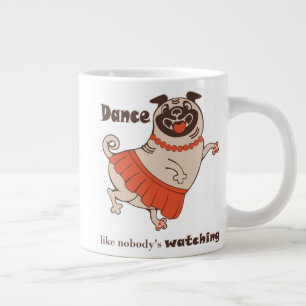 Dance som ingen tittar på Pug Girl Jumbo Mugg