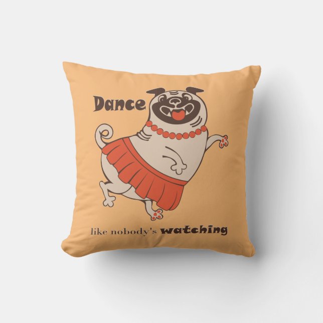 Dance som ingen tittar på Pug Girl Kudde (Framsida)
