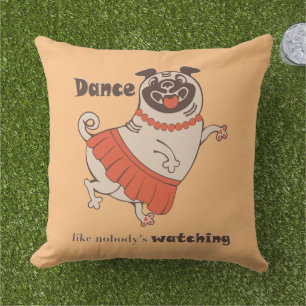 Dance som ingen tittar på Pug Girl Kudde