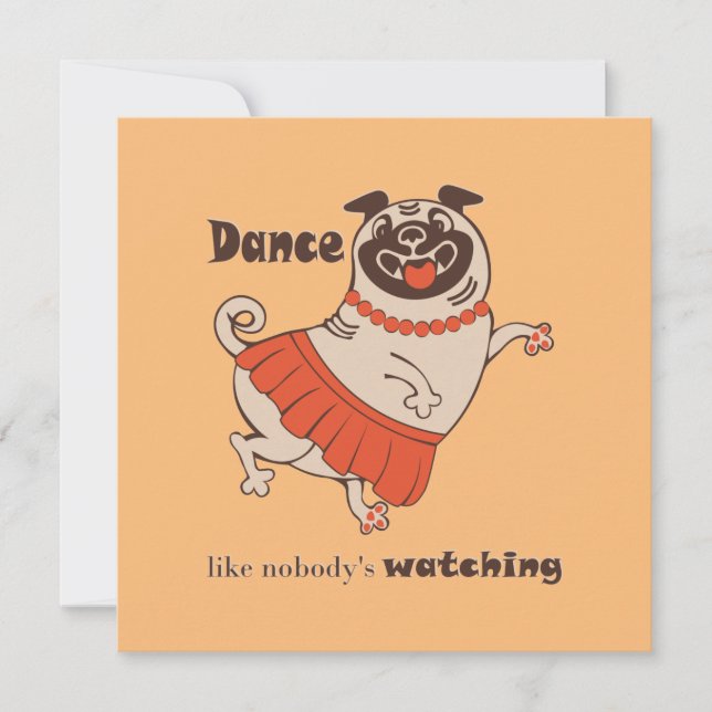 Dance som ingen tittar på Pug Girl Spara Datumet (Framsida)