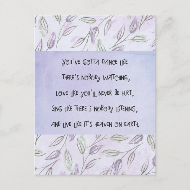 Dance som ingen tittar på vykort (Framsida)