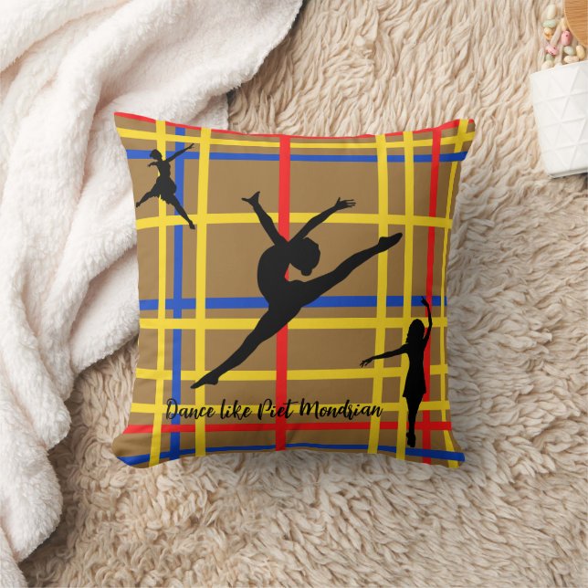 Dance som Piet Mondrian Modern Art Kudde (Filt)