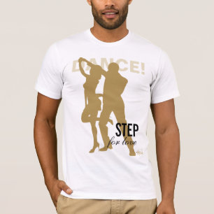 Dance! Stega för silhuett Kärlek guld Tee Shirt