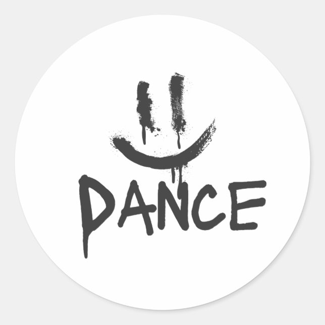 Dance Sticker Runt Klistermärke (Framsida)