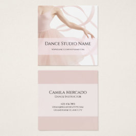 Dance Studio Ballerina Pastel Pink Socials Fyrkantigt Visitkort