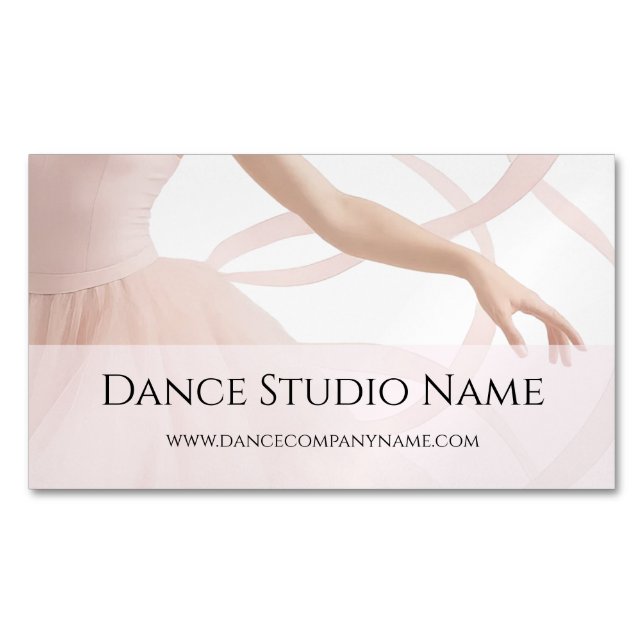 Dance Studio Ballet Dancer Pastel Pink Website Magnetiska Visitkort (Framsida)