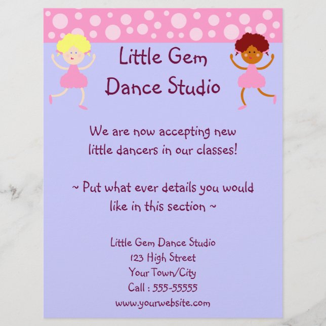 Dance Studio Business Reklamblad (Framsidan)