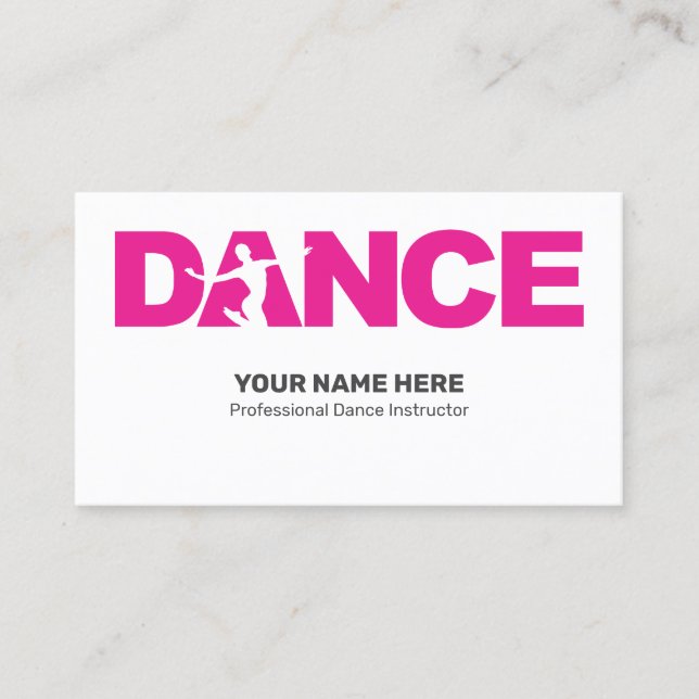 DANCE Studio Coach Teacher Professionell Visitkort (Framsida)