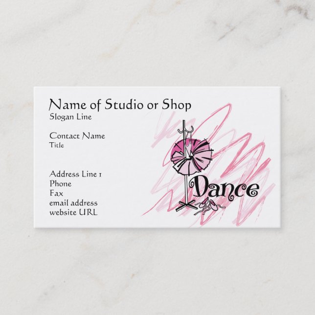 Dance Studio eller Shop-Affärskort Visitkort (Framsida)