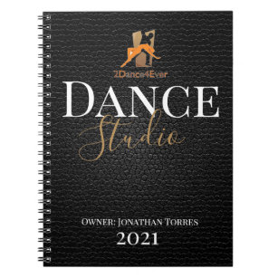 Dance studio, personlig black skin script anteckningsbok