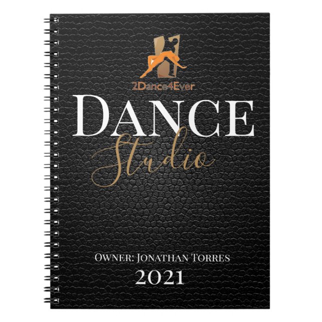 Dance studio, personlig black skin script anteckningsbok (Framsidan)