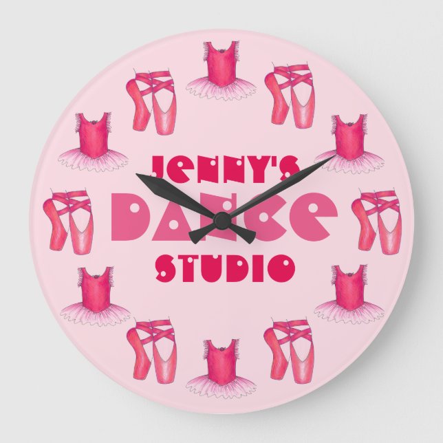Dance Studio Teacher Ballerina Ballet Tutu Pointe Stor Klocka (Framsida)