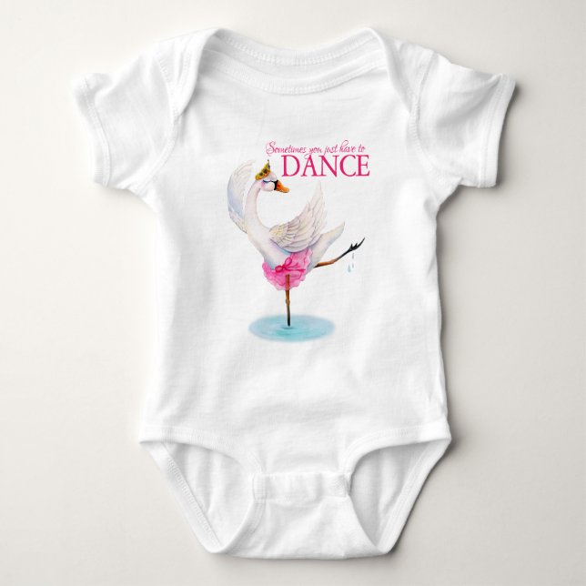 Dance svan ballerina stollig art slogan apparat t shirt (Framsida)