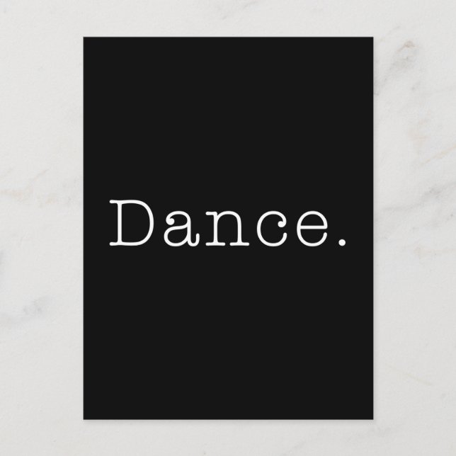Dance. Svart och vit doseringsoffertmall Vykort (Framsida)