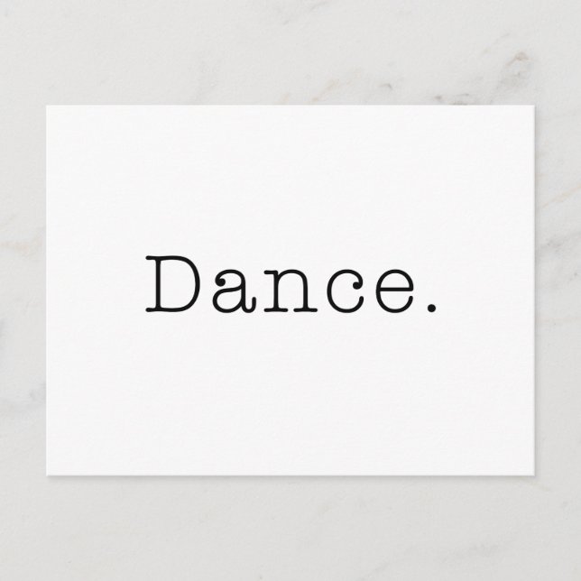 Dance. Svart och vit doseringsoffertmall Vykort (Framsida)