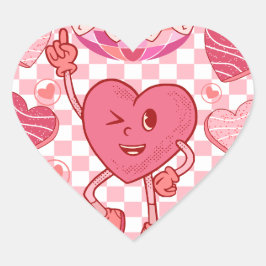 Dance Sweet Valentiness Sticker Hjärtformat Klistermärke