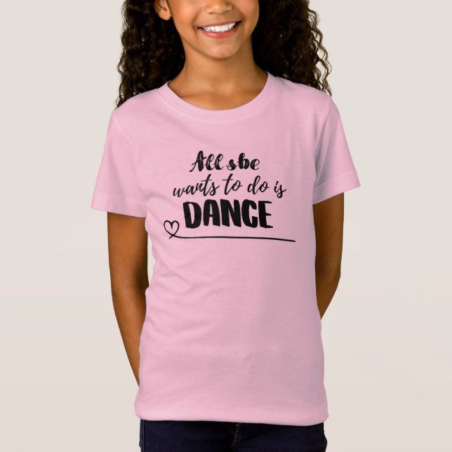 Dance T-shirt Kids - hon vill bara dansa (Framsida)