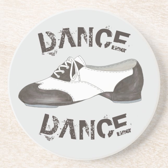 DANCE Tap Shoe Tapdance Teacher Black White Studio Underlägg (Framsidan)