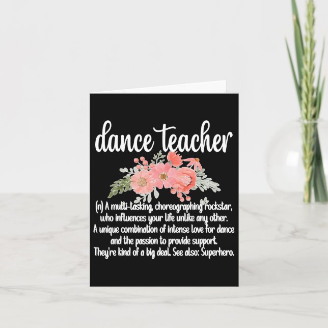 Dance Teacher Appreciation Women's Black Clic Pass Kort (Framsida)