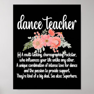 Dance Teacher Appreciation Women's Black Clic Pass Poster