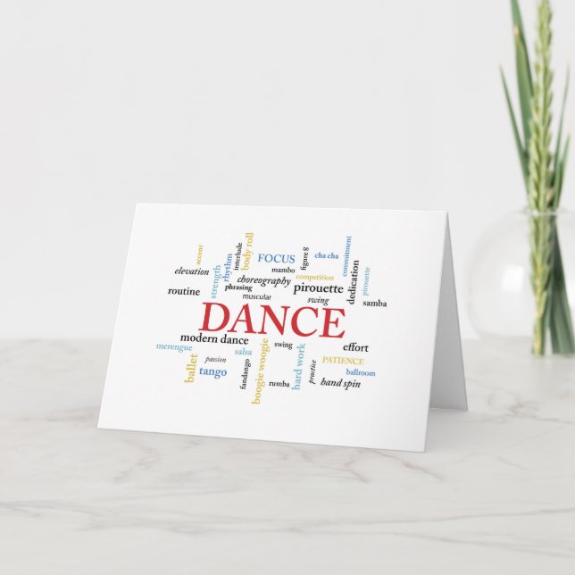Dance Teacher Birthday i Ord Kort (Framsida)