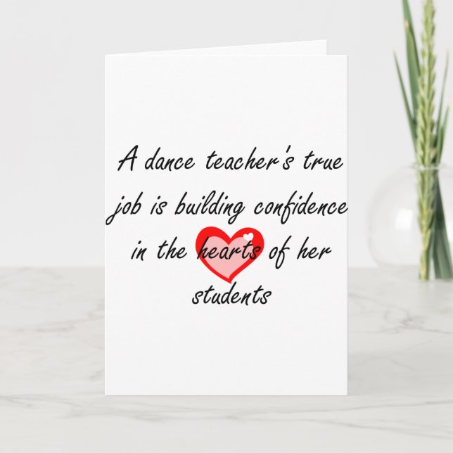 Dance Teacher - Byggnad Confidence Kort (Framsida)