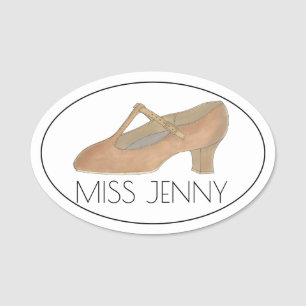 Dance Teacher Choreographer T-Strap Character Shoe Namnbricka