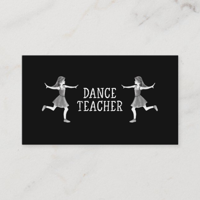 Dance Teacher Dancing Lessons Instructor Classes Visitkort (Framsida)