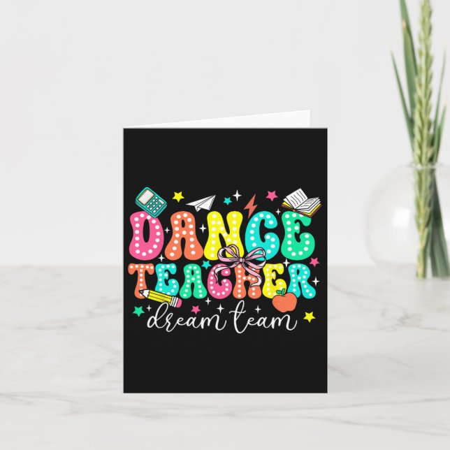 Dance Teacher Dream Team första dagen av skolretro Kort (Framsida)