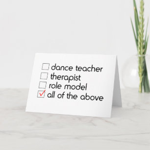 Dance Teacher Greeting Card Kort