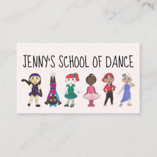 Dance Teacher School Studio Ballet Tap Jazz Acro Visitkort
